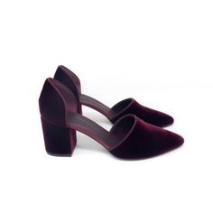 Jenni Kayne Velvet Block Heels In Burgundy Red Dorsey Shoes Women's Size 37 / Us 7 Slip On Pointed Toes 2.5" Heel In Good Used Condition, With Some Wear On Toe Area- See Pictures Velvet Block Heels, Jenni Kayne, Burgundy Red, Shoes Women Heels, Block Heels, Shoes Heels, Slip On, Size 7, Womens Sizes