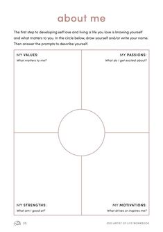 Artist Of Life Workbook, Digital Workbook, Therapy Worksheets, Journal Writing Prompts, Mental And Emotional Health