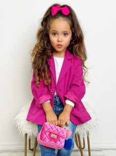 Shop toddler clothing with Mia Belle Girls. It’s time to level up her outfit with a striking pink blazer that will give her boss-girl vibes. Featuring a sophisticated look, this fashionable outerwear will have your little trendsetter walking with confidence! Jacket available in sizes for toddlers and little girls Cute School Picture Day Outfits, Picture Day Hairstyles For Kids, Pretty And Polished, Pink Jacket Blazer, Girls Boutique Clothing, Boss Girl, Holiday Events, Toddler Clothing, Pink Blazer