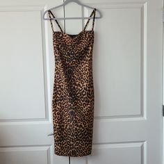 New Prettylittle Thing Leopard Print Dress With Spaghetti Straps. Size 6. View All Pics Before Purchase. Final Sale. Leopard Print Midi Dress For Brunch, Chic Leopard Print Dresses With Spaghetti Straps, Plt Dresses, Lace Cutout Dress, High Neck Midi Dress, Draped Midi Dresses, Floral Slip Dress, Lace Cutout, Pleated Midi Dress