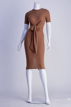 PRODUCT DETAILS Material: Polyester, Spandex Fit Type: Fitted Fits true to size Sleeve Style: Regular Neckline: O-Neck Sleeve Length: Short Dress Length: Below Knee Fabric Does Stretch Pattern Type: Solid Decoration: Belt Style: Fall Available In: Khaki Size: S, M, L View RETURN POLICY Veronica Dress, Belt Style, Style Fall, Short Dress, Polyester Spandex, Sleeve Styles, Dress Length, Return Policy, Sweater Dress