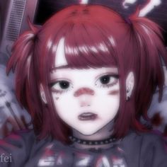 Dakota Aesthetic Core, Anime With Red Hair, Red Girl Pfp, Red Hair Girl Pfp, Anime Red Pfp, Red Hair Girl Drawing, Red Hair Profile Picture, Cute Red Pfp, Red Anime Icon