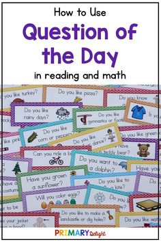 the question of the day in reading and math is shown with text that reads how to use