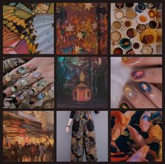 a collage of pictures with different types of nail polishes and designs on them