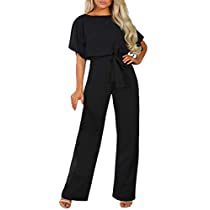 Check this out on Amazon Designer Overalls, Pant Romper, Elegant Rompers, Romper Long Pants, Long Pant Jumpsuit, Solid Jumpsuit, Wide Leg Romper