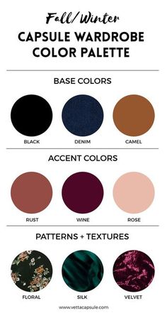 the fall winter capsule wardrobe color palette