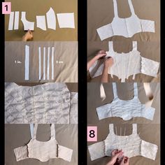 the instructions to make a dress out of paper and cut it into pieces with scissors