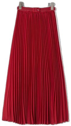 Elegant Red Pleated Skirt For Spring, Elegant Red Summer Pleated Skirt, Chic Red Long Pleated Skirt, Elegant Red Pleated Skirt For Summer, Elegant Red Pleated Summer Skirt, Red Long Pleated Skirt For Party, Red Flowy Pleated Skirt For Party, Red Pleated Skirt For Summer Party, Red Stretch Pleated Skirt For Spring