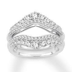 a white gold diamond ring set