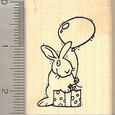 Birthday Bunny Rubber Stamp Stamp Maker, Chocolate Easter Bunny, Pet Vet, Rabbit Ears, Custom Stamps, Pet Loss, Bunny Ear, Exotic Pets, Bunny Rabbit