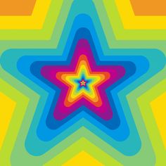 an image of a star in the middle of a multicolored background that is very abstract