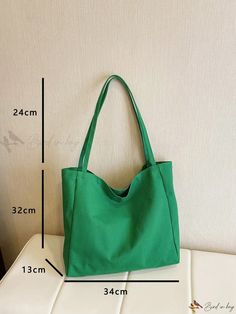 Bird in Bag - Premium Canvas Shoulder Bag: Elegant Tote with Spacious Interior for Womens School, Commuting, and Casual Shopping Needs Trendy Green Canvas Bag For Daily Use, Green Casual Canvas Shoulder Bag, Casual Green Canvas Shoulder Bag, Green Canvas Bag With Double Handle For Shopping, Green Canvas Shopping Bag With Double Handle, Casual Green Square Canvas Bag, Green Bag For Everyday Use, Green Canvas Shoulder Bag For Shopping, Versatile Green Cotton Bag