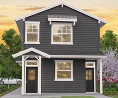 this is an artist's rendering of a two - story house