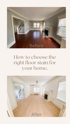 an empty living room with hardwood floors before and after remodeling the house