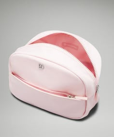 Lulu Pencil Case, City Essentials Pouch, Lululemon Toiletry Bag, Lululemon City Essentials Pouch, Lulu Makeup Bag, Mini Bag For School, Cute Makeup Bags For Teens, Pink Make Up Bag, Hot Pink Makeup Bag