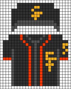 a cross stitch pattern with an image of a person wearing a hat