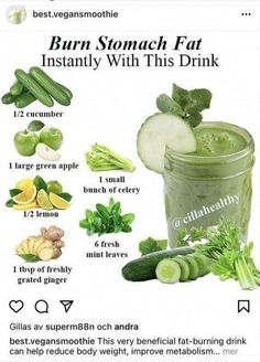 a poster with cucumbers, lemons, and other ingredients to make the drink