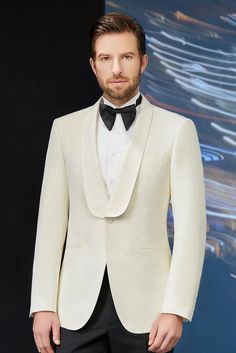 This tuxedo for men and women exudes opulence and class. Great for weddings, red carpets, galas and black tie events, this classic tuxedo will be the most formal way to step into any important evening. FREE SHIPPING ON ORDERS OVER $199 COLOR Cream COMPOSITION N/A YARN COUNT N/A WEIGHT 270g FABRIC STYLE Jacquard OCCASION Wedding/Gala Cream Tuxedo Wedding, Cream Tuxedo, Mens Formalwear, Black Tie Events, Classic Tuxedo, Mens Formal Wear, Red Carpets, Tuxedo Wedding, Tuxedo For Men