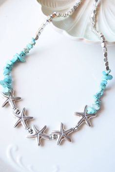 Little starfish dangle necklace, starfish charms necklace, simple star necklace, boho necklace, necklace under 25, necklace gift under 25 Beach Star Charm Necklace Ocean-inspired, Turquoise Necklaces With Starfish Charm For Beach, Beach Turquoise Necklace With Starfish Charm, Turquoise Necklace With Starfish Charm For Beach, Bohemian Starfish Necklace For Gifts, Bohemian Starfish Necklace For Gift, Beach Ocean-inspired Star Charm Necklace, Beach-style Ocean-inspired Charm Necklace With Star, Beach Star Charm Necklace