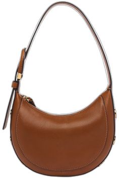 Luxury Leather Baguette Bag For Errands, Elegant Saddle Bag Tote For Errands, Elegant Shoulder Saddle Bag For Errands, Luxury Saddle Bag For Errands, Chic Tan Shoulder Bag With Leather Lining, Brown Saddle Bag With Gold-tone Hardware For Shopping, Chic Saddle Bag For Errands, Chic Cognac Hobo Bag For Errands, Elegant Cognac Shoulder Bag For Errands