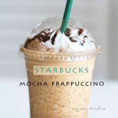 starbucks mocha frappuccino with whipped cream and chocolate toppings on top