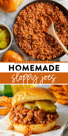 The BEST Homemade Sloppy Joes
 EVER! They're a simple game day recipe you don't want to miss. So hearty with a sauce that has a hint of sweetness, these sloppy joe sandwiches are also a family-friendly dinner! Best Sloppy Joe Recipe, Homemade Sloppy Joe Recipe, Sloppy Joes Sandwich, Homemade Sloppy Joes, Easy Sandwich Recipes, Joe Recipe, Sloppy Joes Recipe, Beef Sandwich, Sloppy Joe