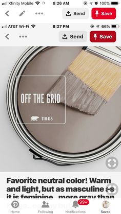 an image of a paint can with the words off the grid on it and a brush