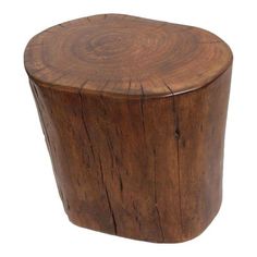 a wooden stool made out of logs