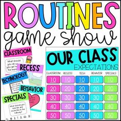 the routines game show our class expectations, behavior, and special needs for students