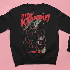 Merry Krampus Sweatshirt - Murder Apparel Krampus Sweater, Merry Krampus, Horror Merch, Christmas Giveaway, Who Said, Christmas Tshirts, Christmas Sweater, Cute Shirts, Cool Shirts