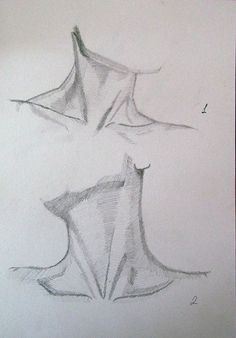 two drawings of different shapes on paper