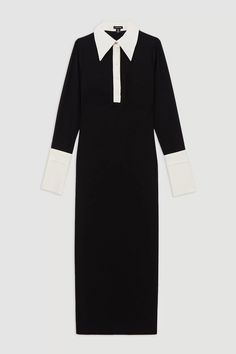 Petite Tailored Crepe Pencil Midi Shirt Dress | Karen Millen Petite Work Outfits, Street Couture, Petite Wedding Guest Dresses, Plus Size Formal, Tall Dresses, Outfits Petite, Midaxi Dress, Petite Coat, Plus Size Coats