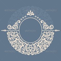 vintage frame with floral ornament on blue background