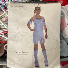 a child's native princess costume is on display