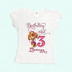 Paw patrol birthday shirt Paw Patrol Birthday Shirt, Girls Birthday Shirt, Skye Paw, Doll Beds, Paw Patrol Birthday, Birthday Girl Shirt, Faith Shirt, Girl Shirt, Embroidered Clothes