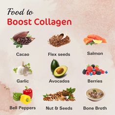 Food With Collagen, Collagen Foods, Aesthetic Dishes, Collagen Boosting Foods, Pregnancy Vitamins, Collagen Smoothie, Collagen Recipes, Catering Food Displays, Food Health Benefits