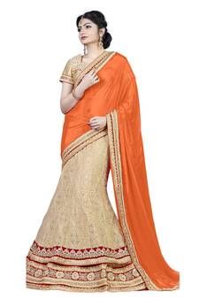 Lehenga Saree | Designer Lehenga Style Sari Online Shopping Brown Lehenga, New Lehenga Choli, Bridal Lehenga Online, Indian Ethnic Wear For Women