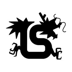 a black and white logo with the letter s