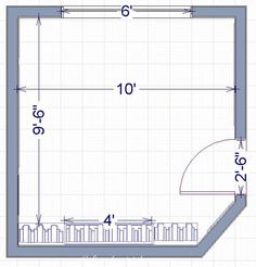 the floor plan for an indoor basketball court is shown in blue and has numbers on it