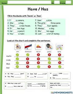 a worksheet with words and pictures on it