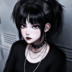 Travis Sallyface, Icons Gothic Girl, Gothic Manga Girl, Profile Icons Aesthetic, Icons Aesthetic Black, Dark Aesthetic Pfp, Aesthetic Black Hair