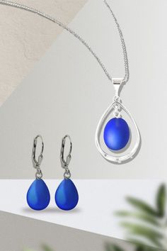 Oval w. Loop Pendant & Drop Earrings Set Dress Cuts