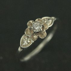 Silver Promise Ring Julie Sweet Sixteen Ring Vintage Style Ring Antique Style Ring Flower Ring Solit Flower Promise Rings, Silver Promise Rings, Antique Style Rings, Ring Flower, Vintage Style Rings, Floral Ring, Ring Antique, Nature Inspired Jewelry, Baby Sister