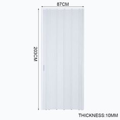 an image of a white door with measurements for the size and width in front of it