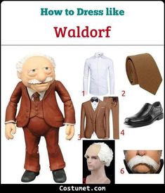 how to dress like waldorf with pictures and instructions for making it look like an old man