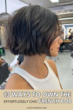 9. The Textured French Bob by instagram: barbararabelo_.  Click here to discover the 13 Ways to Own the Effortlessly Chic French Bob. Paris Bob Hair, Short French Bob Thick Hair, Short French Bob Round Face, French Bob No Bangs, French Bob Thick Hair, French Women Hairstyles, French Bob Fine Hair, French Girl Bob, Short French Bob