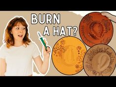 How To Wood Burn Felt Hats, Burning Cowboy Hat, How To Burn A Cowboy Hat, Woodburning Felt Hats, Wood Burning On Felt Hats, Painted Cowboy Hats Ideas, Diy Burned Felt Hat, Diy Felt Hats How To Make, Burned Designs On Hats