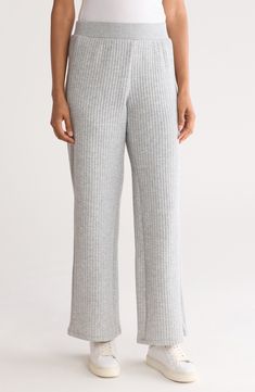 Relax at home or run errands in pull-on pants constructed from a soft ribbed knit for maximum comfort. Elastic waist 100% polyester Machine wash, dry flat Imported Easy Ribs, Ribbed Lounge Set, Rib Fabric, The Dawn, Pull On Pants, Ribbed Fabric, Contemporary Fashion, Small Tops, Polyester Spandex