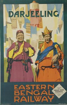 an old poster with two men standing next to each other