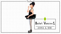 a girl in a black dress is standing with her hand on her face and the name ballet version 1